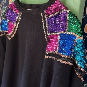 ✨ RARE Ivey's Traditionalist Sequined Sweater - Silk and Angora Wool Blend